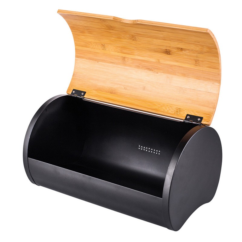 Altom Design posuda za kruh s bambusovim poklopcem crna 38x24x20 cm - 020401752 - EOL