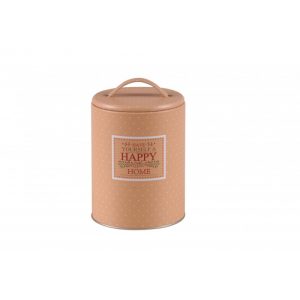 Altom Design okrugla posuda za kavu, čaj, šećer Happy Home bež s ručkom 0204018403 – EOL
