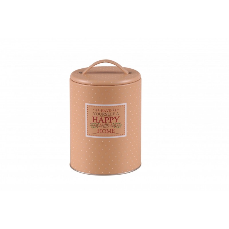 Altom Design okrugla posuda za kavu, čaj, šećer Happy Home bež s ručkom 0204018403 - EOL