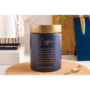 Altom Design posuda za kavu plava sa zlatnim poklopcem Coffee 11x11x15 cm ( 0204018439 ) – EOL