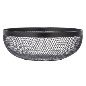 Altom Design okrugla metalna košara za voće, crna 0204025125