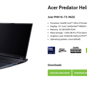Acer Predator Helios Neo 16 AI (Acer PHN16-73-96ZG)