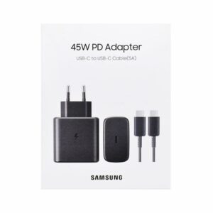 KUĆNI PUNJAČ ORIGINAL ZA SAMSUNG TA845XBEGWW TIP C PD 45W, TIP C NA C CRNI BLIST