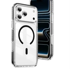 IPHONE 18 PRO, IPHONE 17 PRO CRNA MASKICA +CLASS MAGSAFE CLEAR COLOUR
