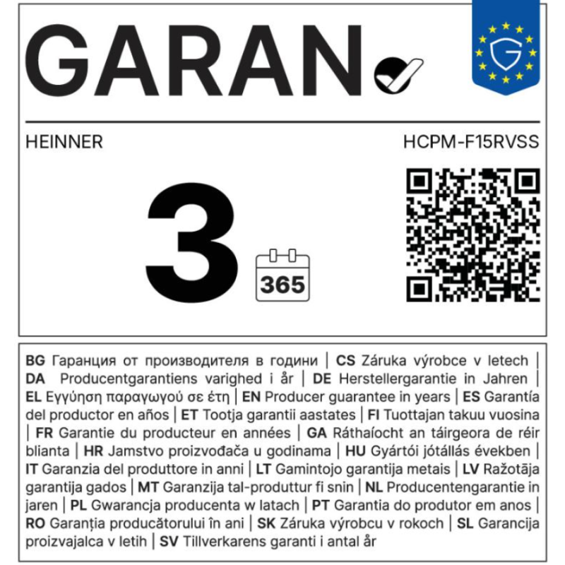 Heinner aparat za palačinke HCPM-F15RVSS