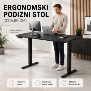 Ergonomski podizni stol (220×90 cm)