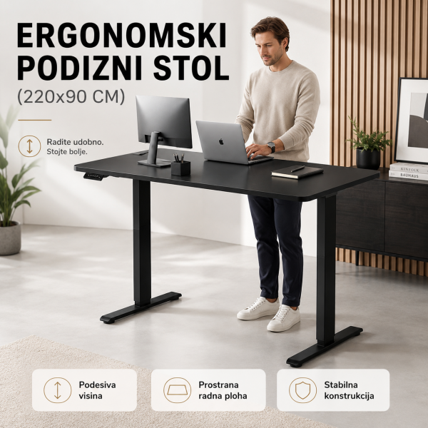 Ergonomski podizni stol (220x90 cm)