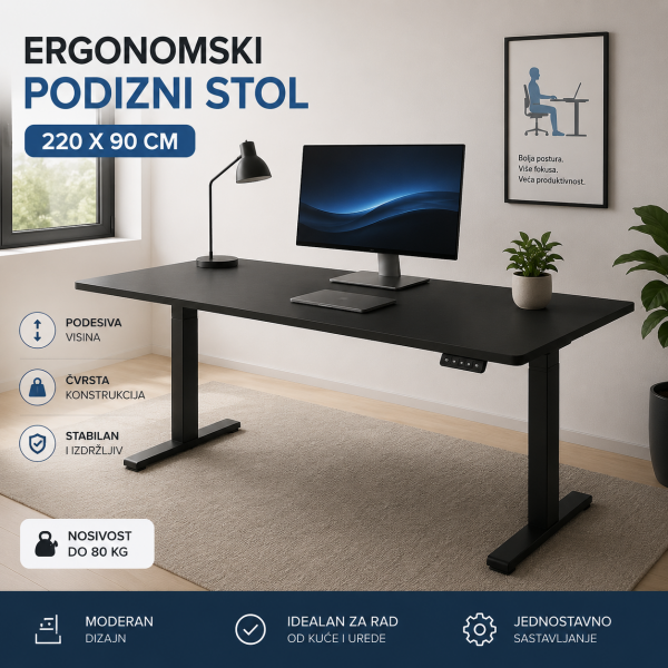 Ergonomski podizni stol (220x90 cm) - Slika 2